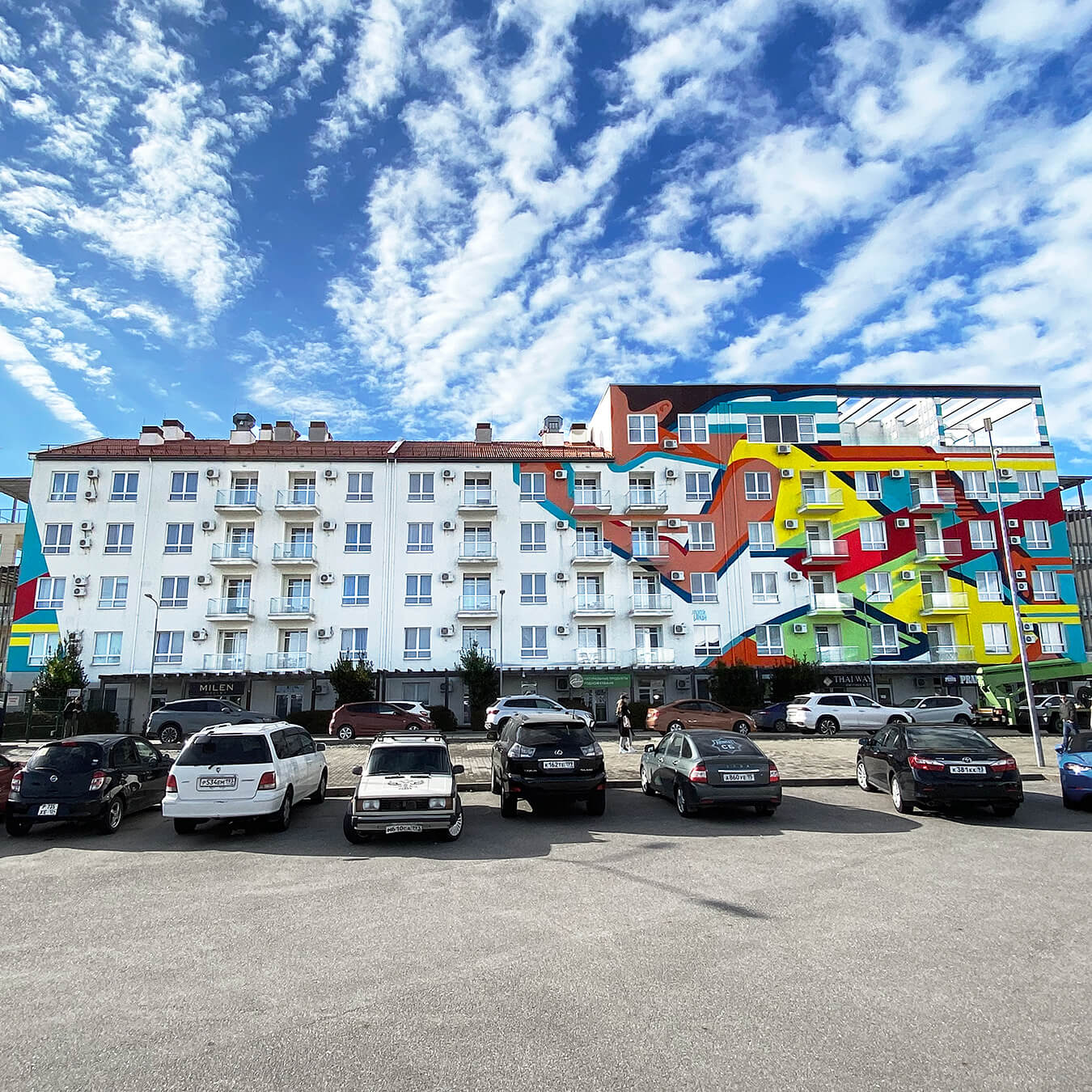 Роспись площадью 615 м² в Сочи. Мурал авторства Алексея Бархана.