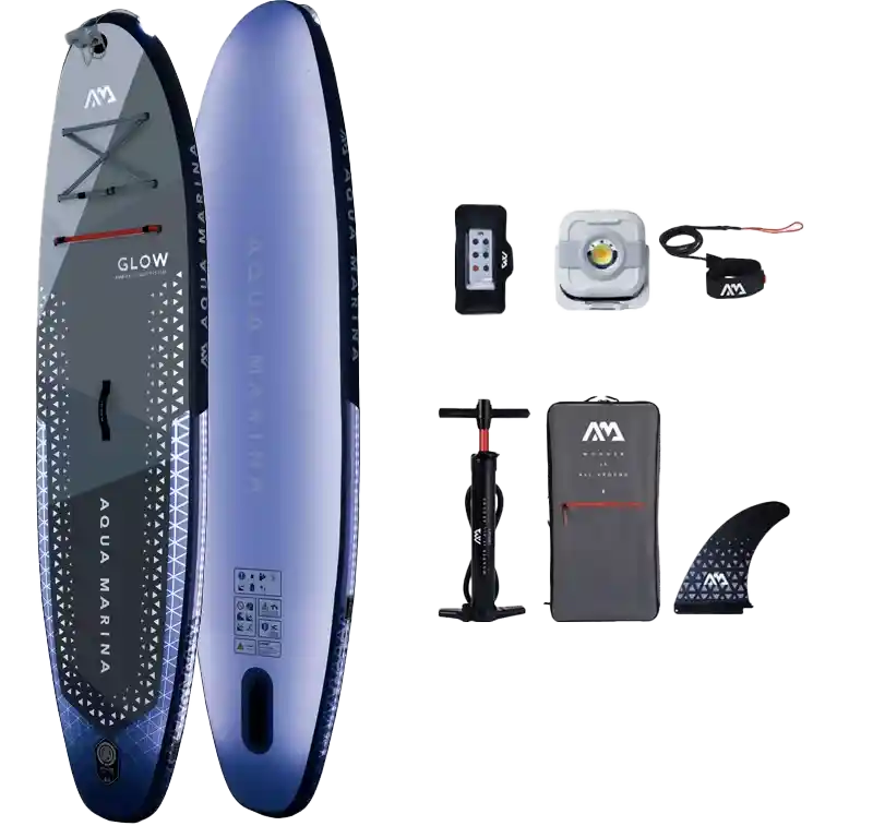 Комплект Aqua Marina Glow 10'4 — светящийся сапборд с LED-подсветкой, насос, весло и аккумулятор