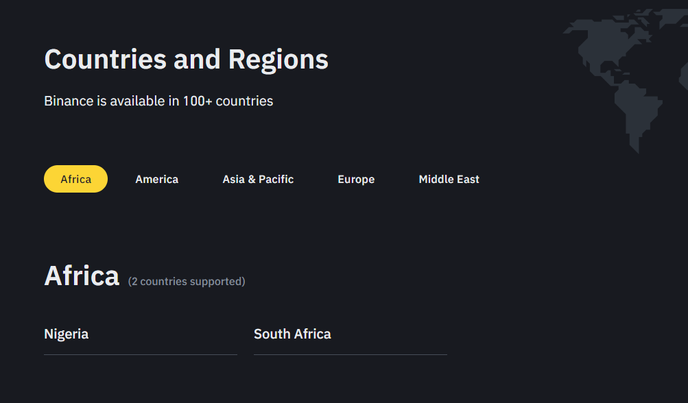 Binance Supported Countries The Full List