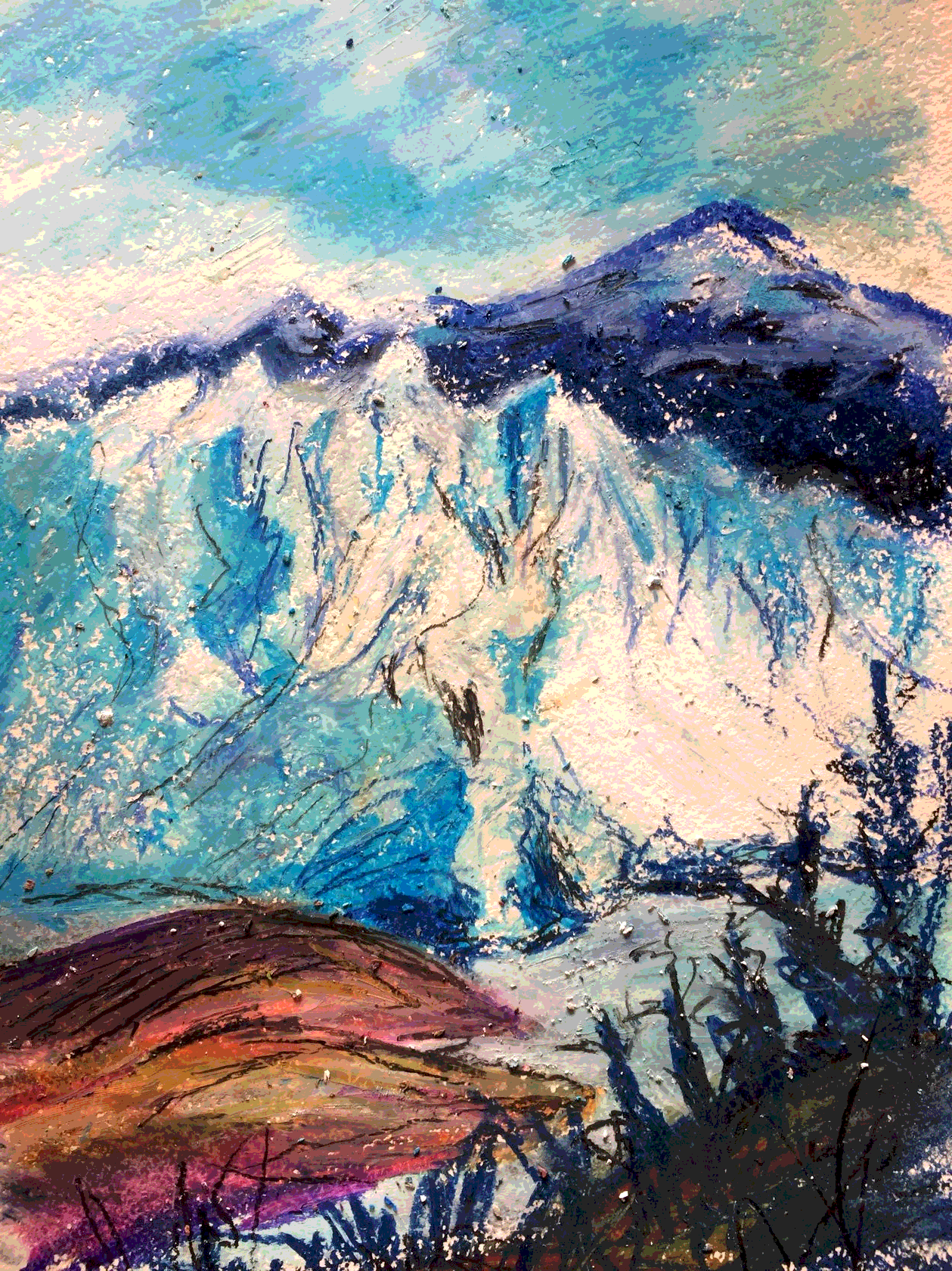 Watercolor mountain study