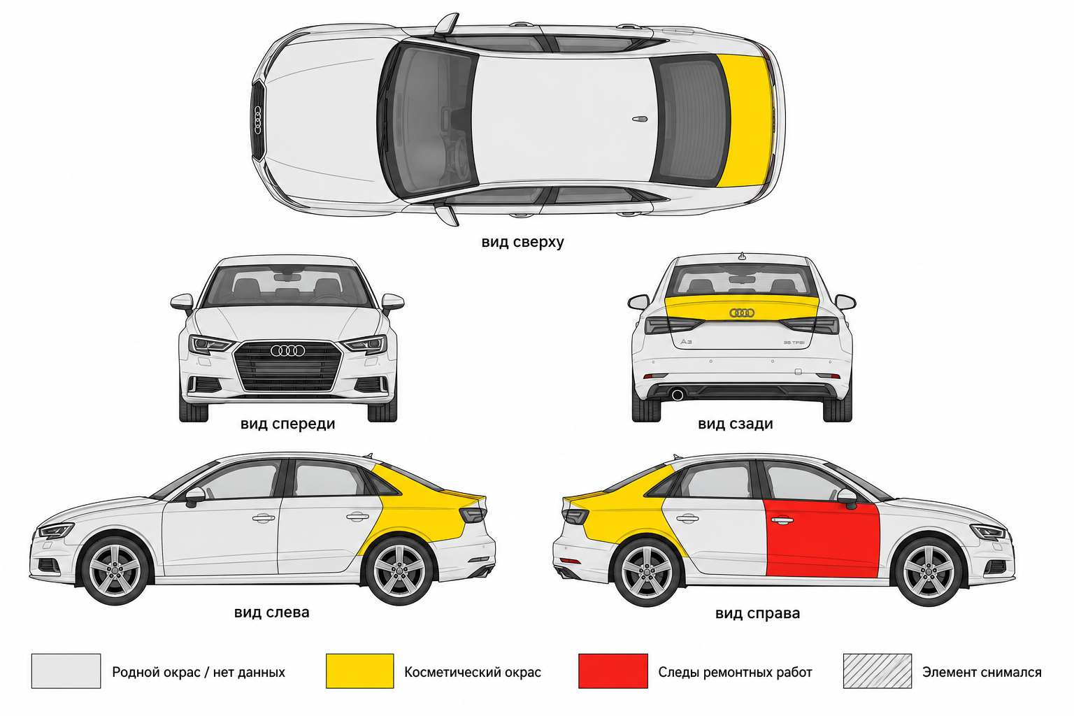 Карта ЛКП Audi A3