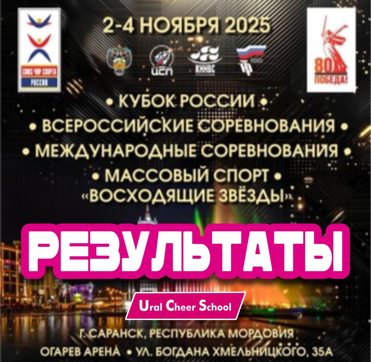 Команды Уральской школы Чир спорта участвовали в Кубке России по чир спорту, который проходил в городе Саранск