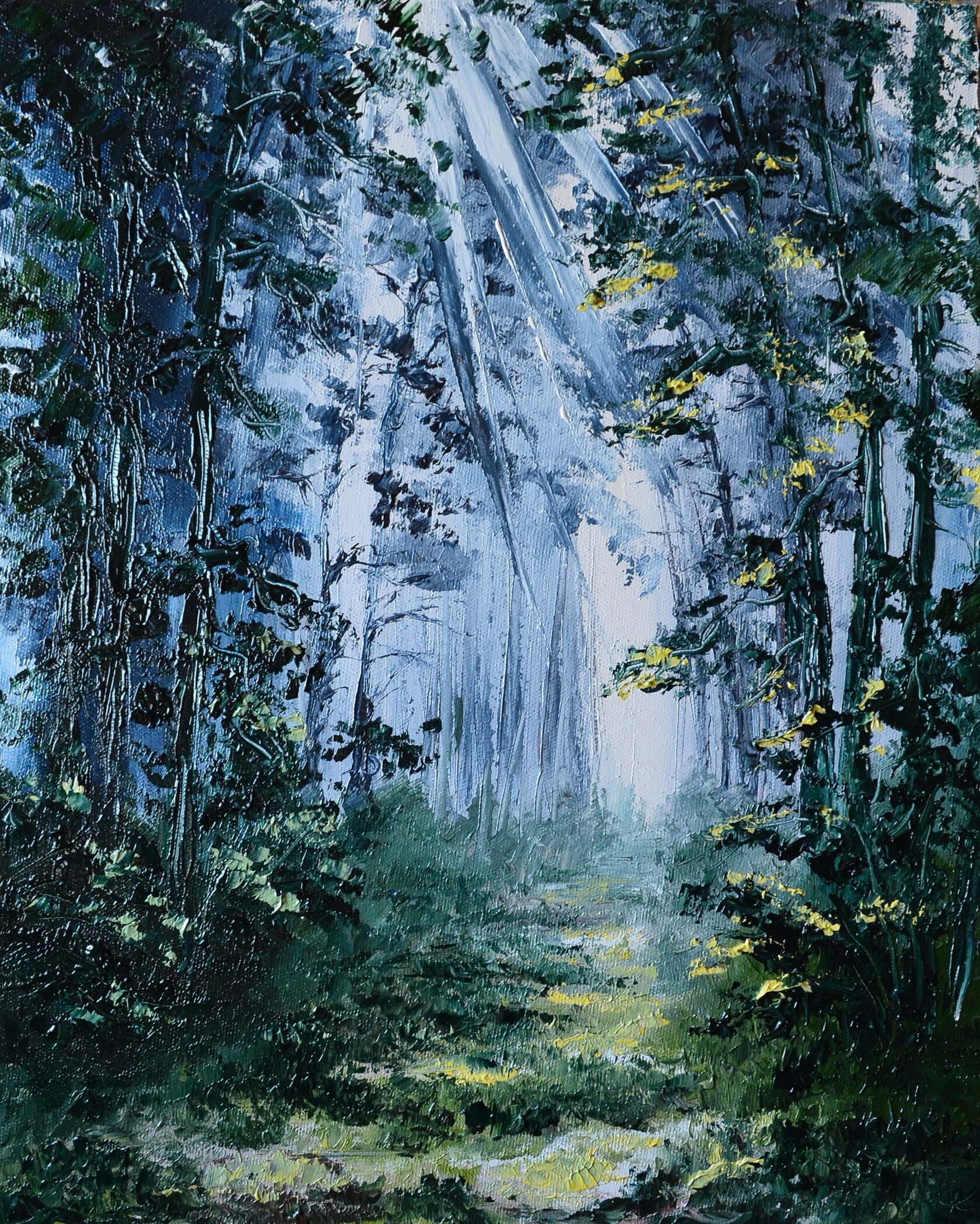 Exhibition paintings on walls