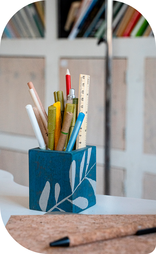 набор канцелярских принадлежностей в коробке ручного производства