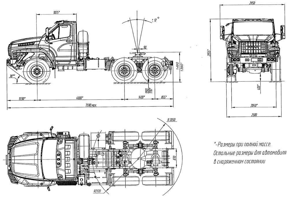 Урал 63704 чертеж