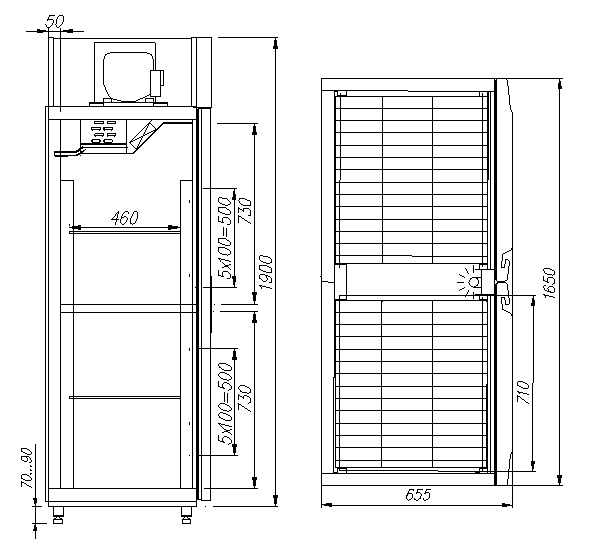 Шкаф Polus / Полюс С МЕТАЛЛИЧЕСКИМИ ДВЕРЬМИ RF1120 Сarboma INOX чертёж