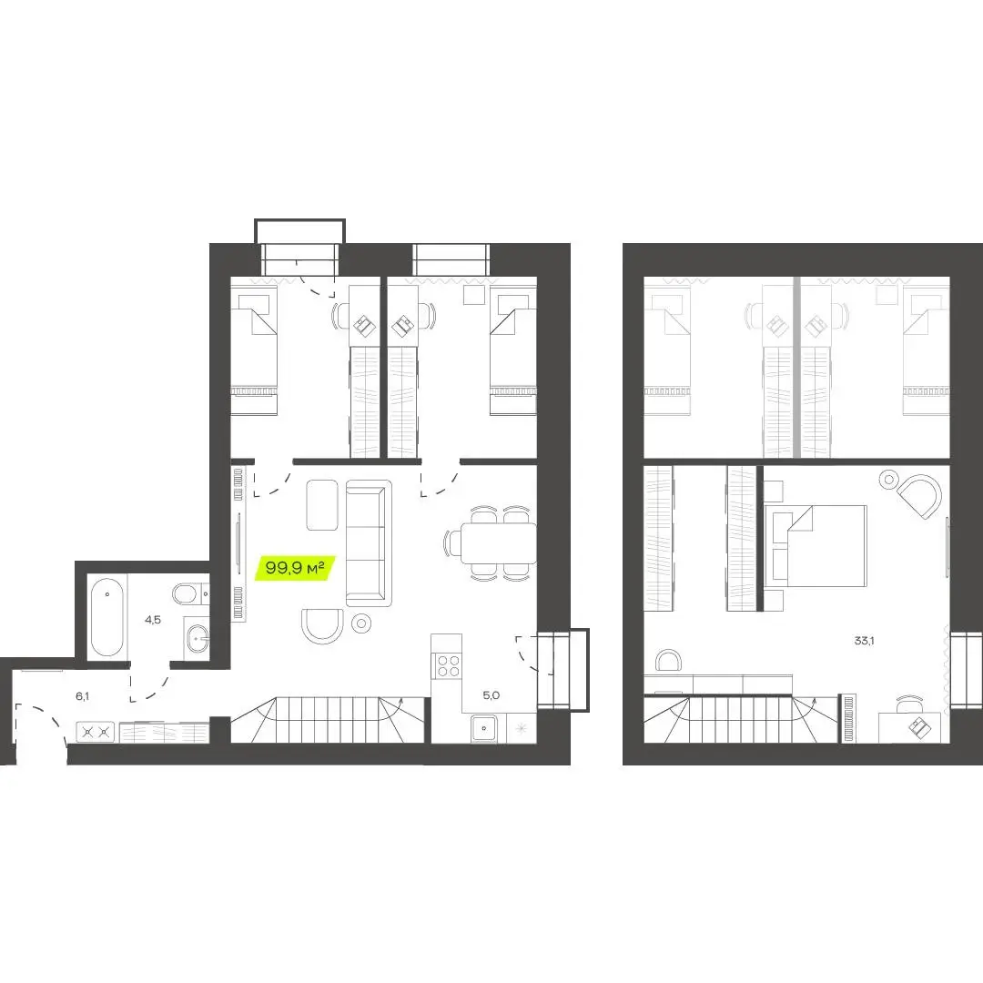 Планировка 99,9 м²