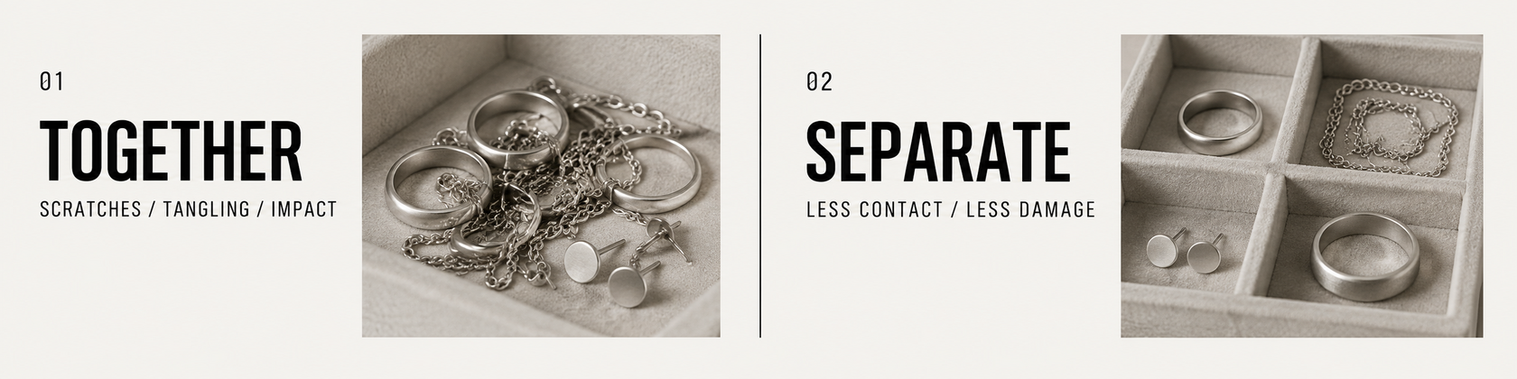 Why sterling silver jewelry is better stored in separate compartments