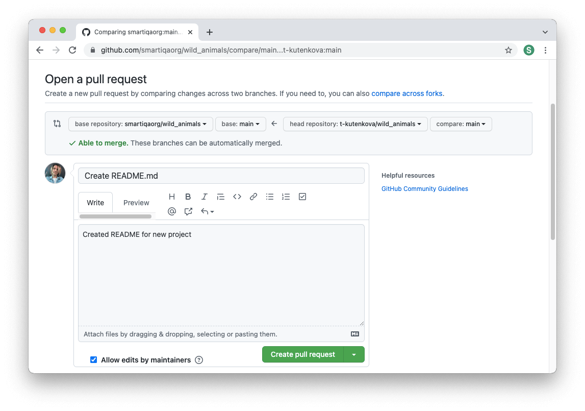 Как сделать pull request на github своего проекта