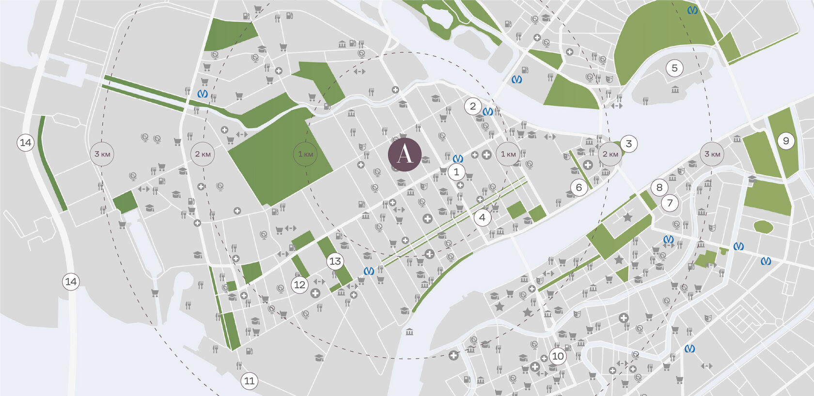 Карта расположения жилого комплекса AMO