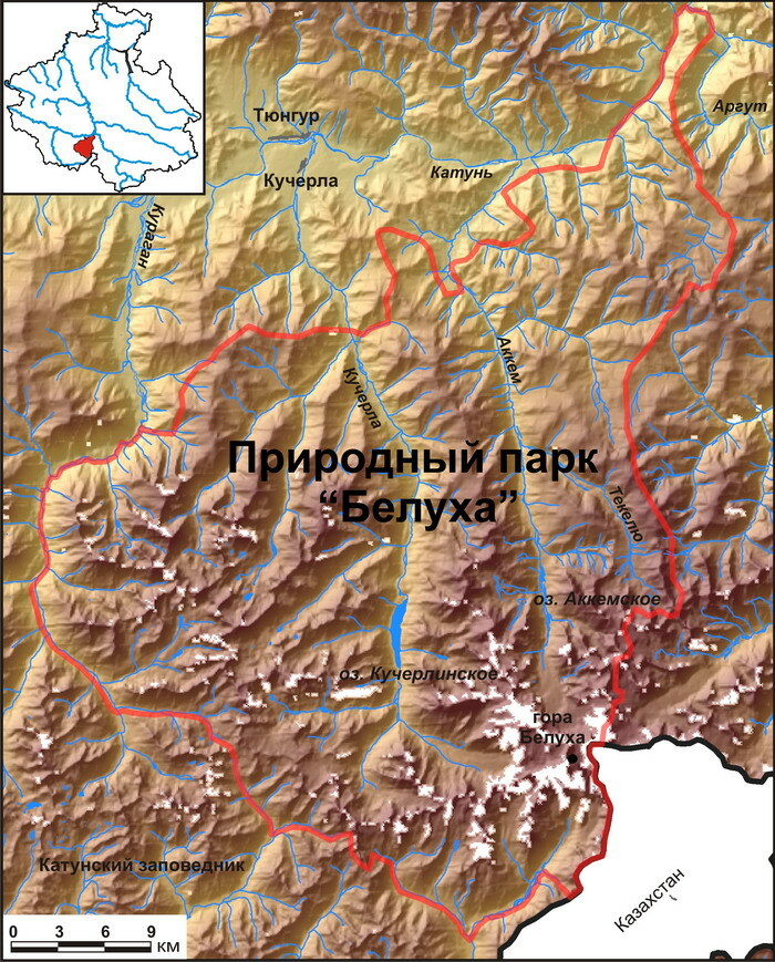 Белуха гора алтай карта