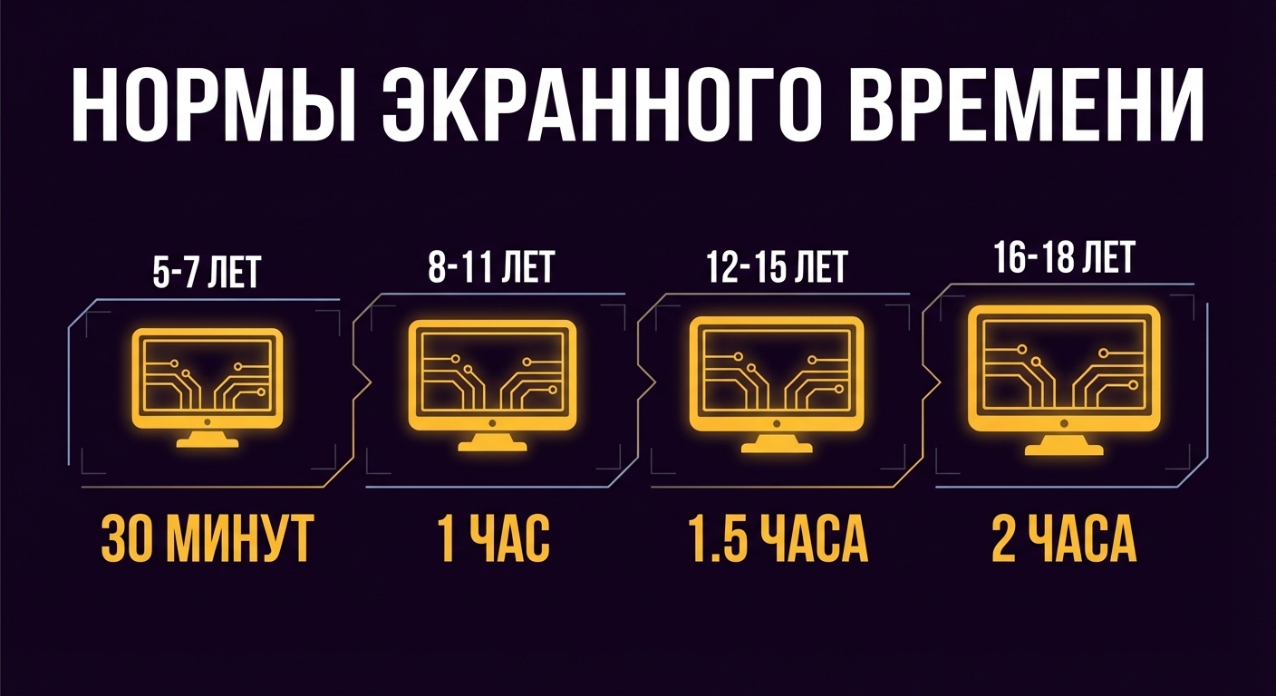 Нормы экранного времени по возрастам - рекомендации психиатра Тетюшкина