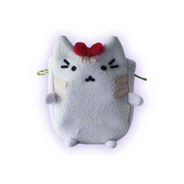 Chalk bag white Сat Kitty for rock climbing