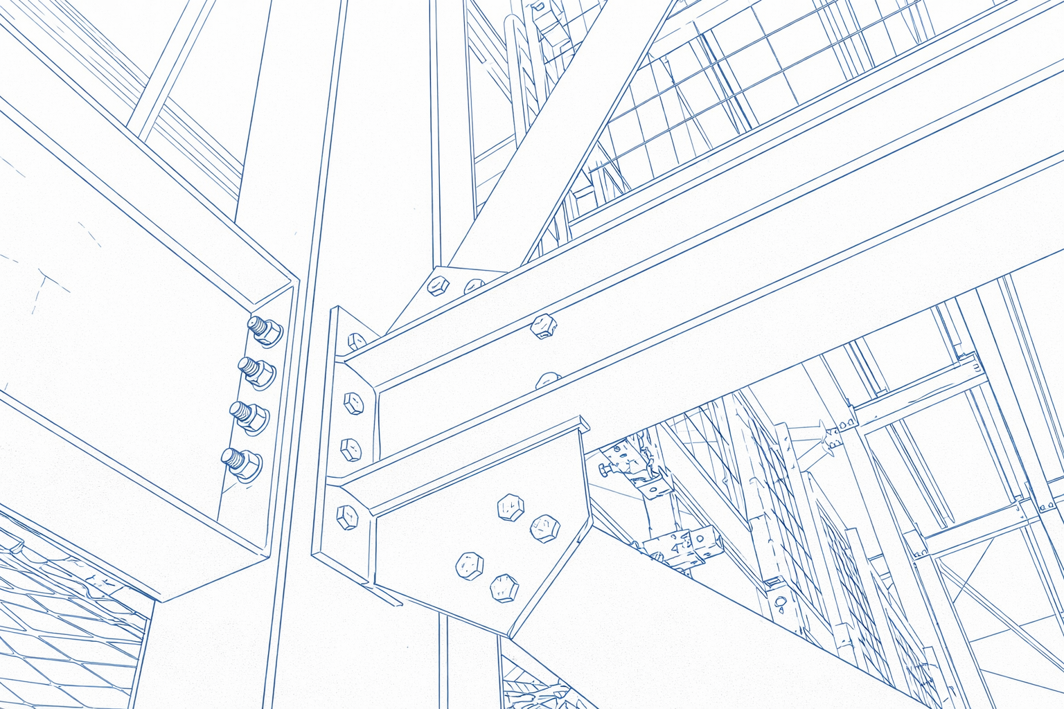 Чертеж стального соединения вблизи