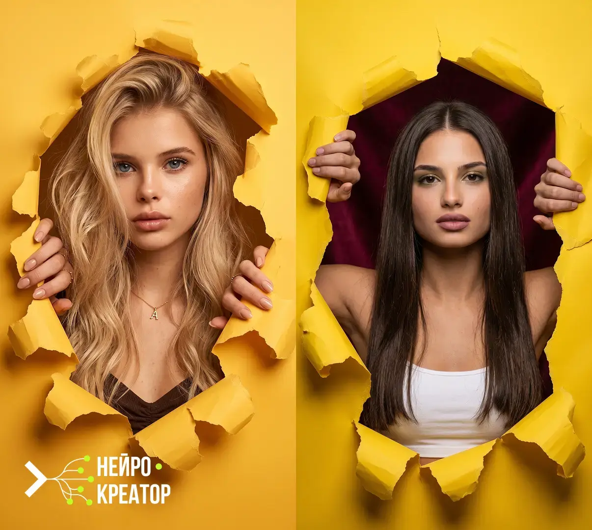 Промпт «Разорванная бумага» для Nano Banana — fashion-портрет - 2