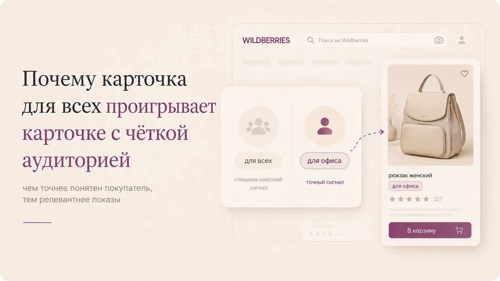 Почему карточка для всех проигрывает карточке с чёткой аудиторией