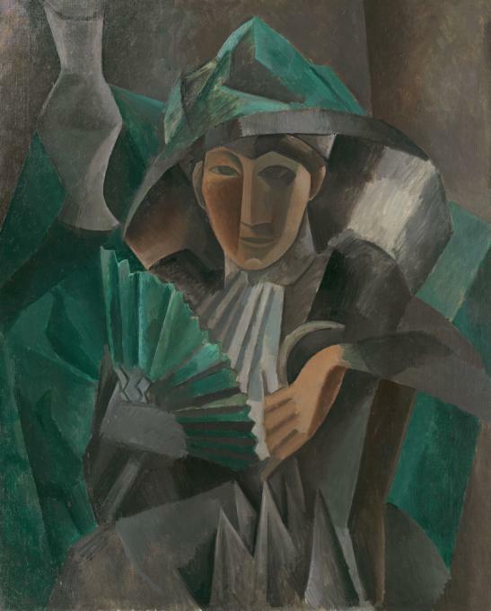 Пабло Пикассо, 1909, Женщина с веером, холст, масло, 101 x 81 см