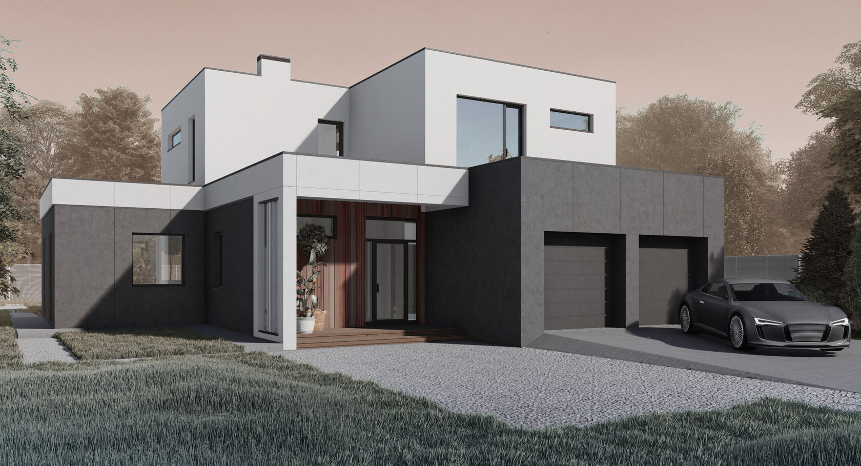 Проект современного загородного дома 