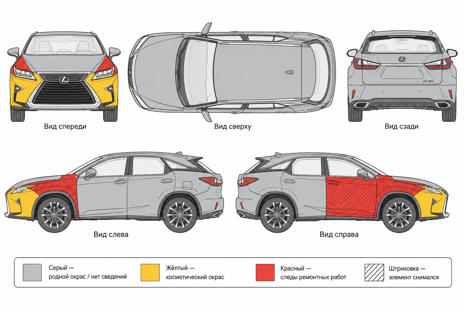 Карта ЛКП Lexus RX
