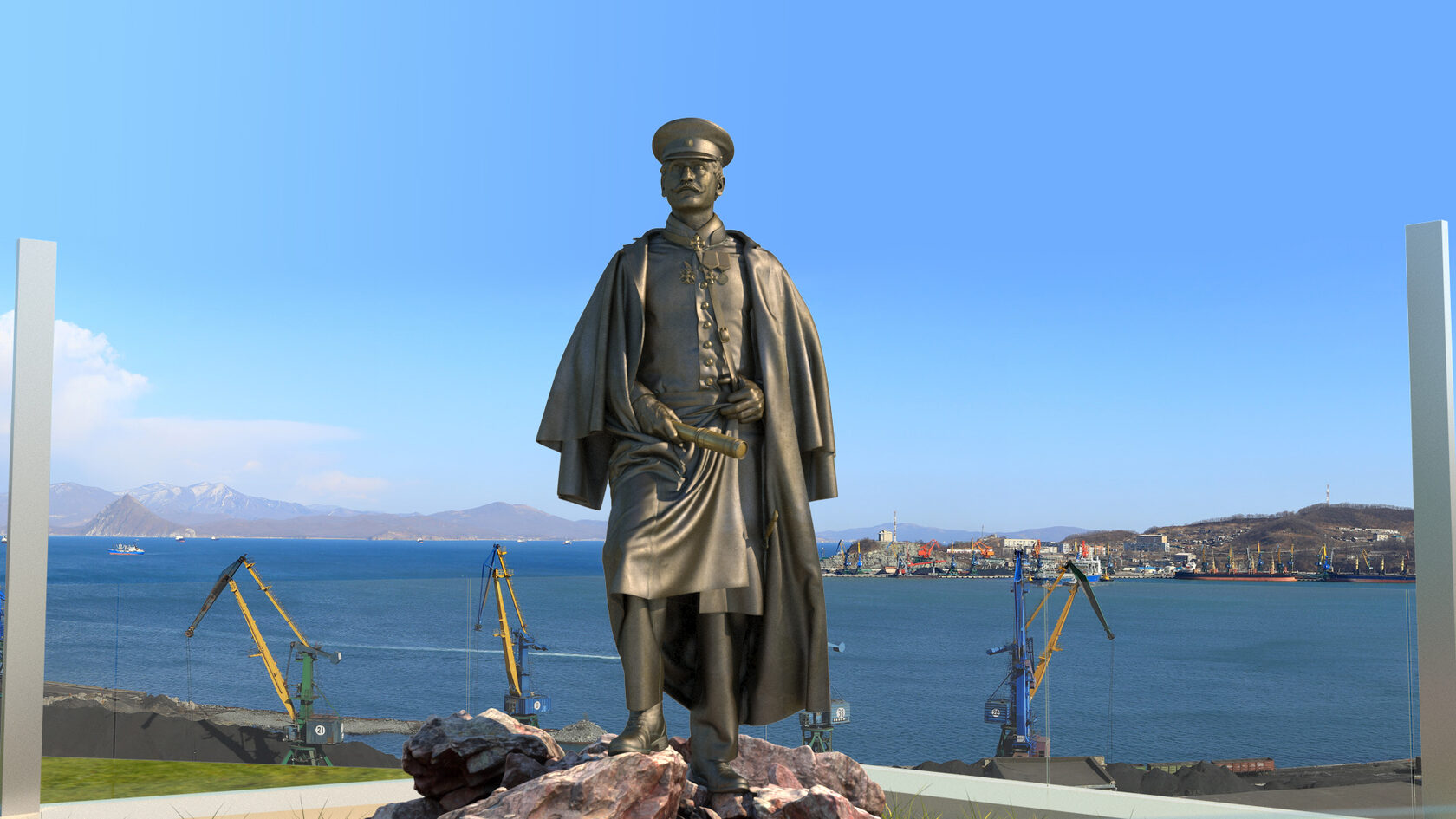 Образ находка. Памятник Болтину в Находке. Монумент капитана Флиндера Маврикий.