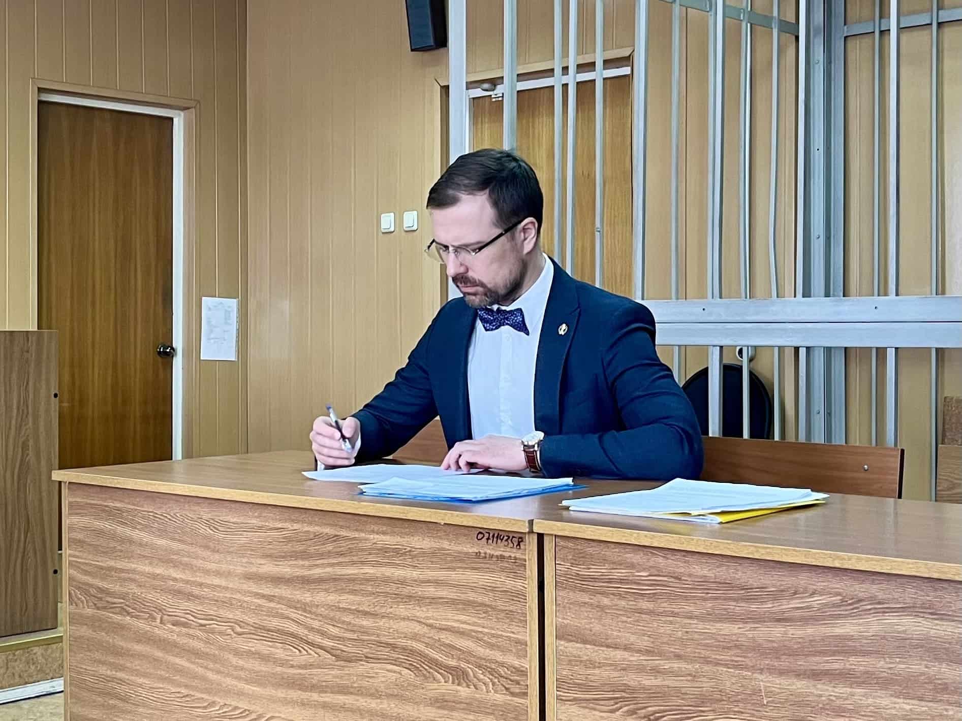 Адвокат Алексей Синицын в суде