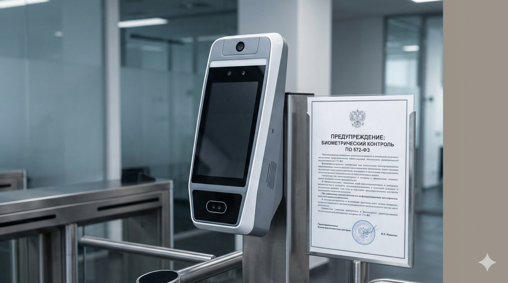 Биометрический терминал контроля доступа на проходной