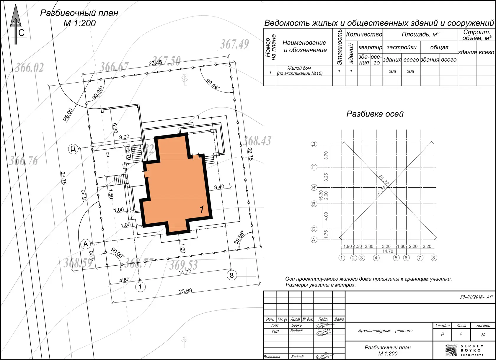 Размещение дома на участке