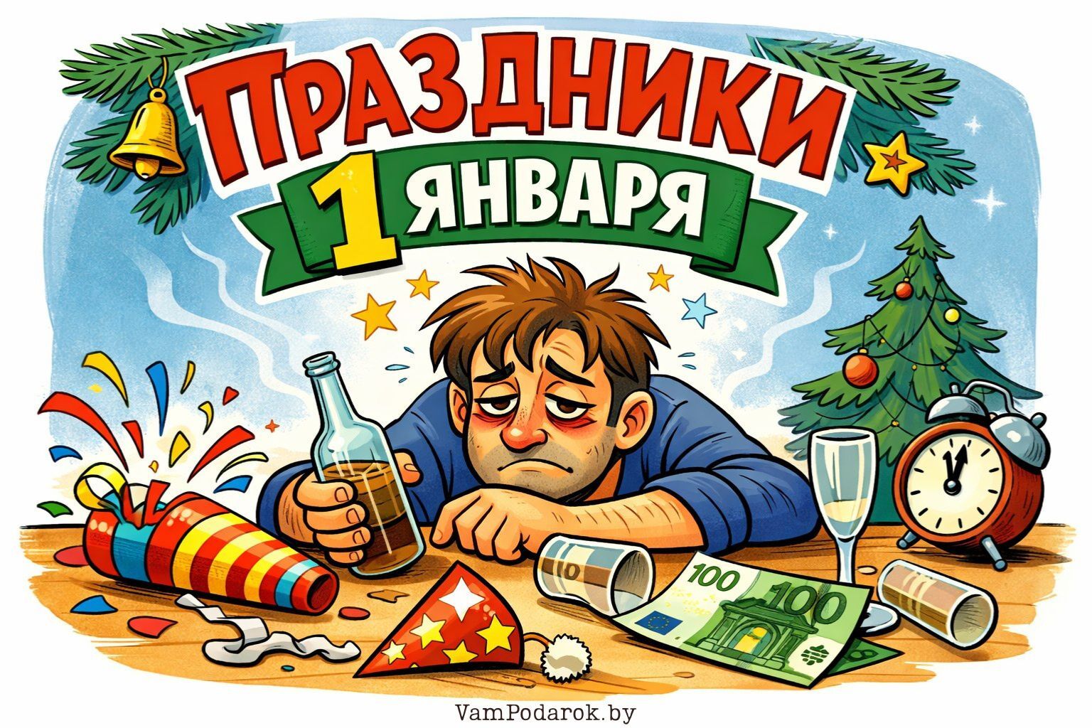 Праздники 1 января 2026 года – открытки и картинки