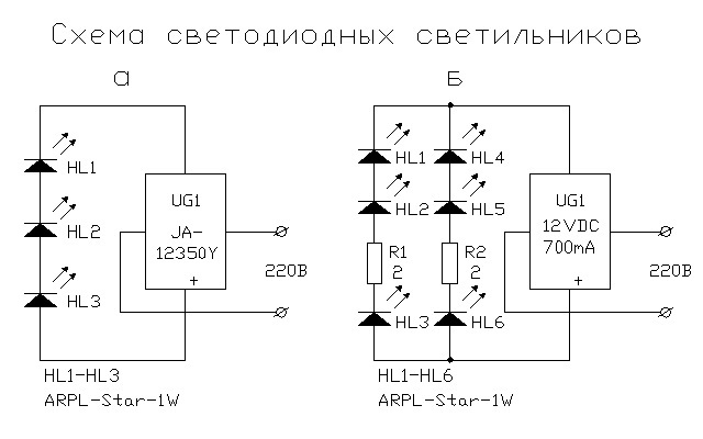 Светодиодные лампы gx53 схема