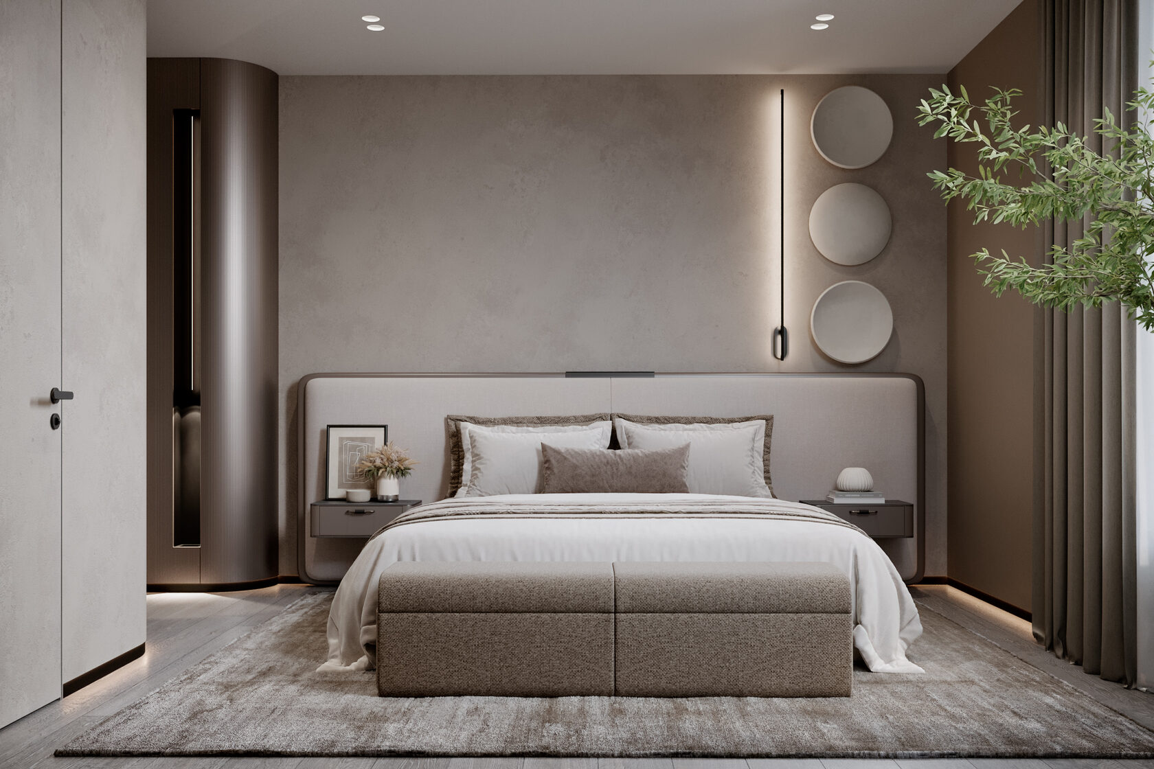 Дизайн интерьера мастер-спальни в современном стиле