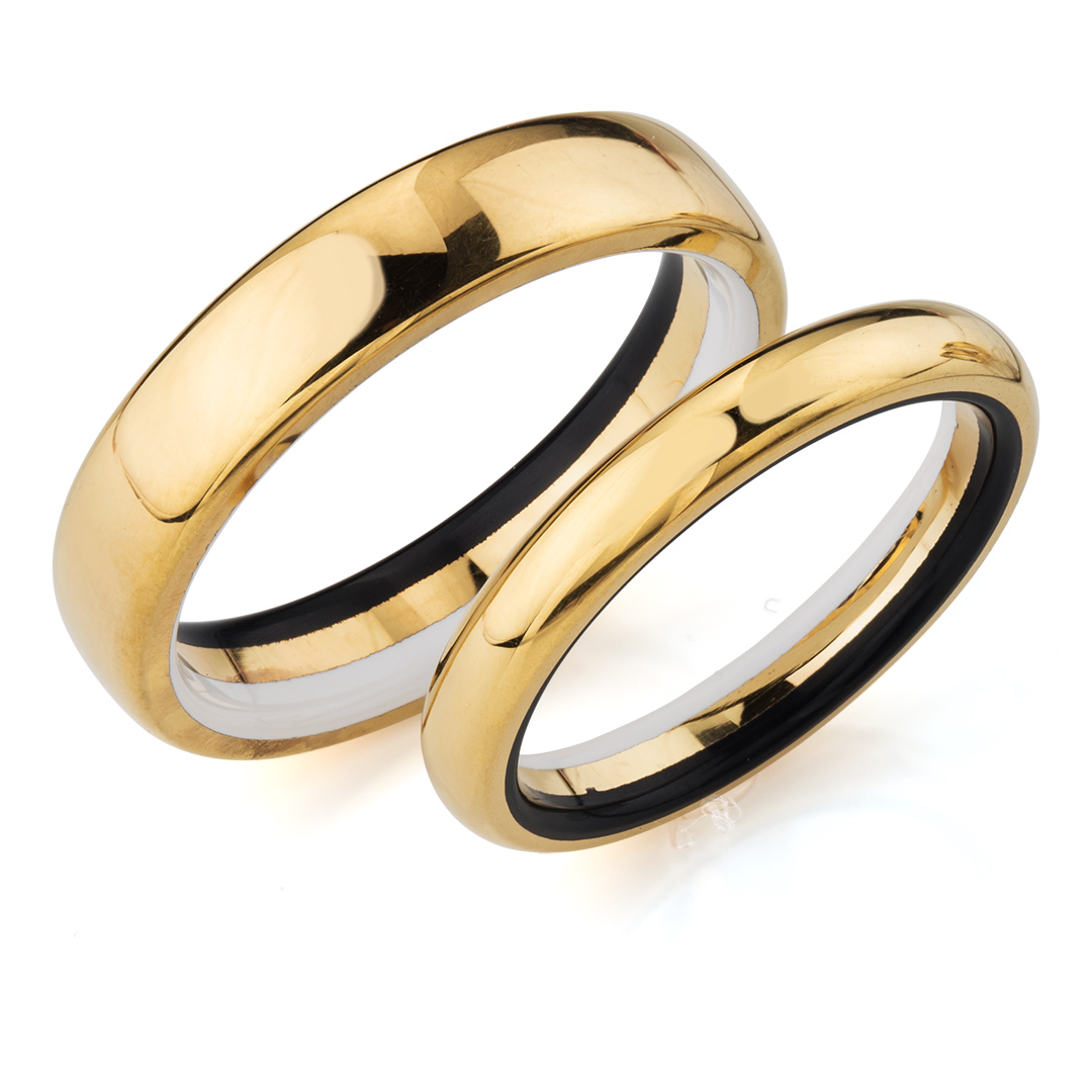 Обручальные кольца из керамики и золота