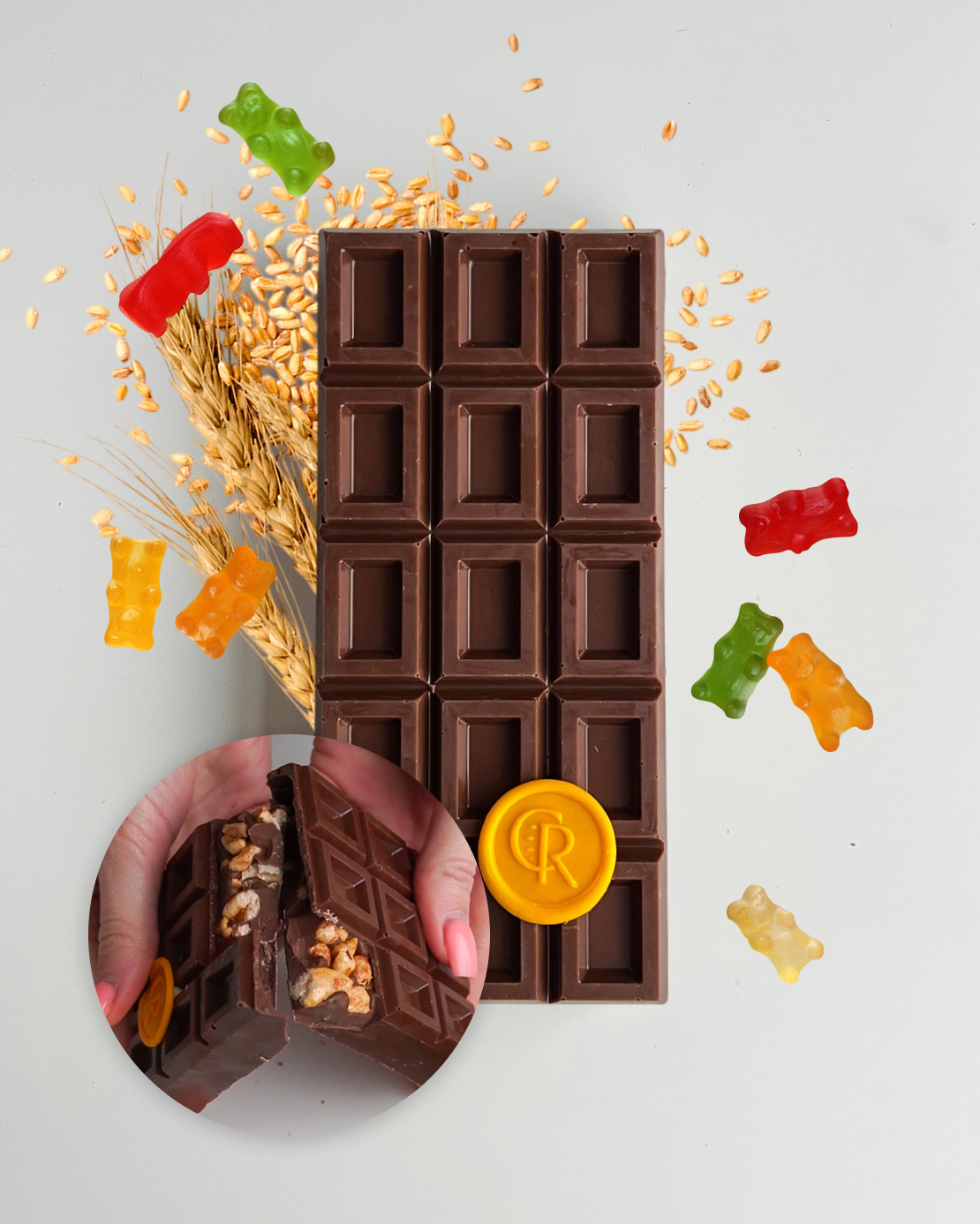 Шоколад с мармеладными мишками и взрывной карамелью