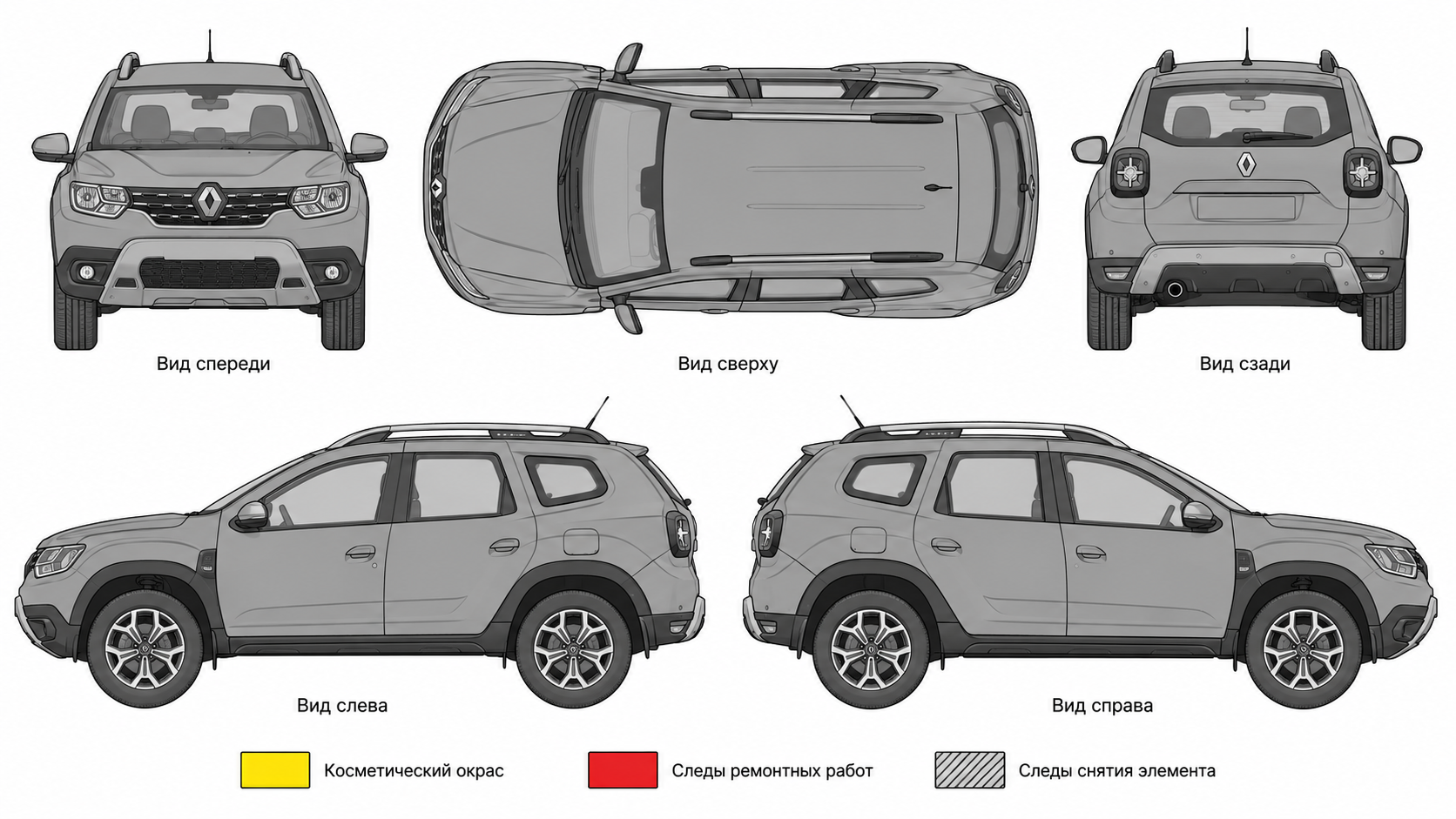 Карта ЛКП Renault Duster
