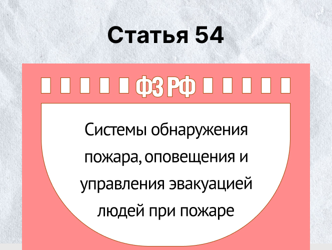 Статья 54 - Системы обнаружения пожара, оповещения и управления эвакуацией людей при пожаре