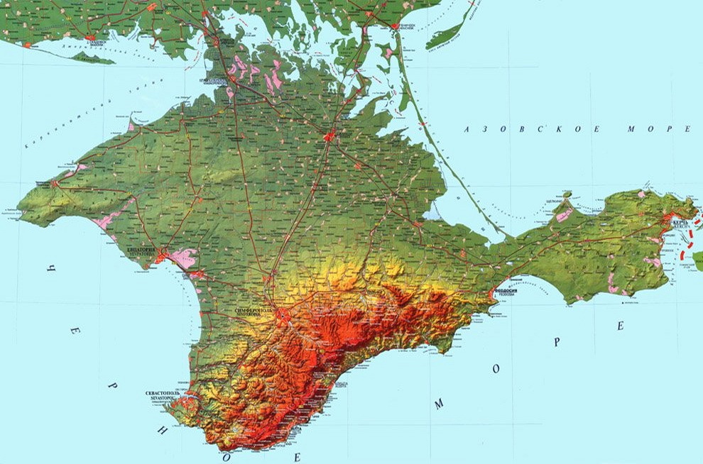 Карта крыма и морей