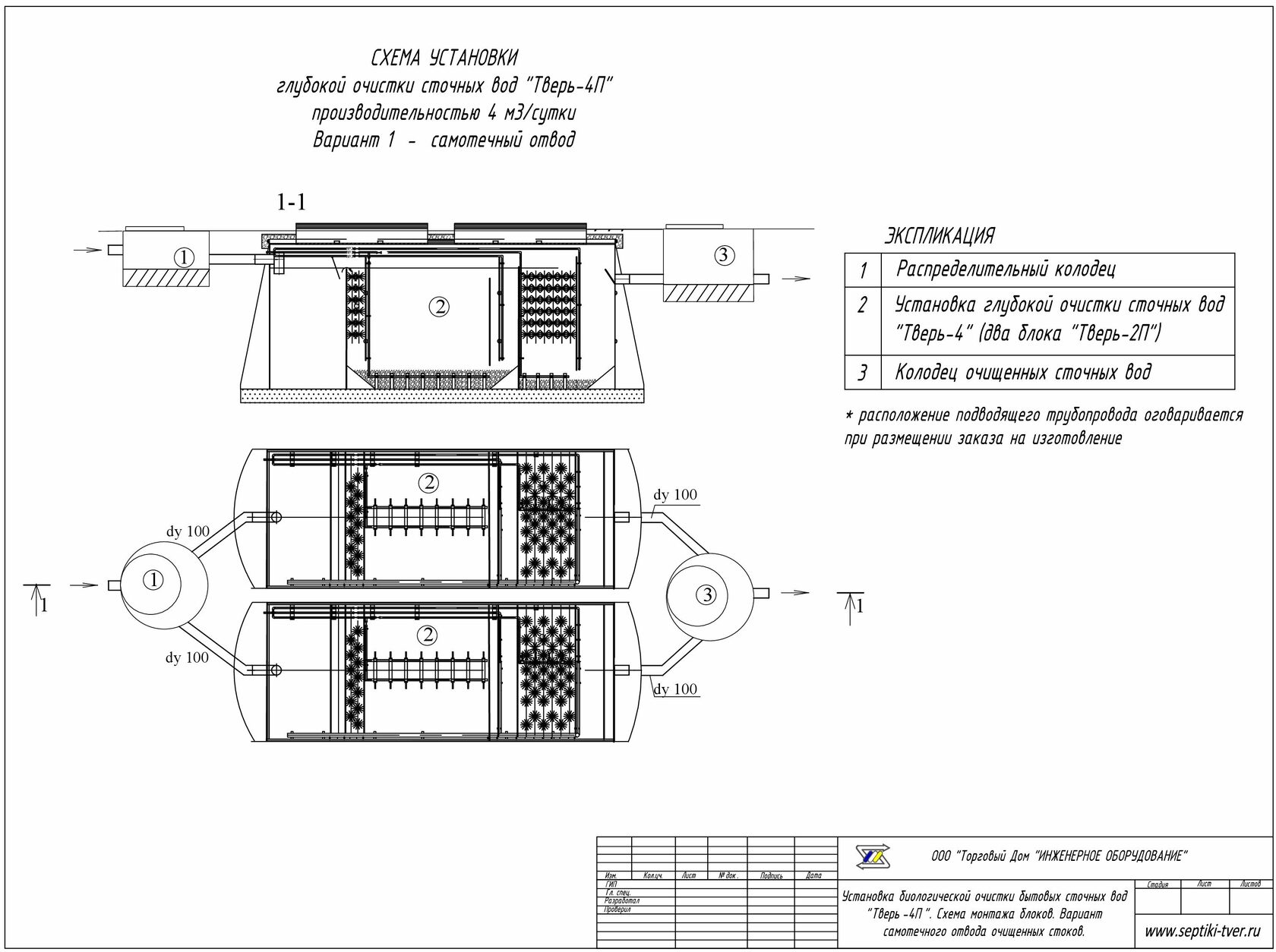 Тверь септик схема монтажа