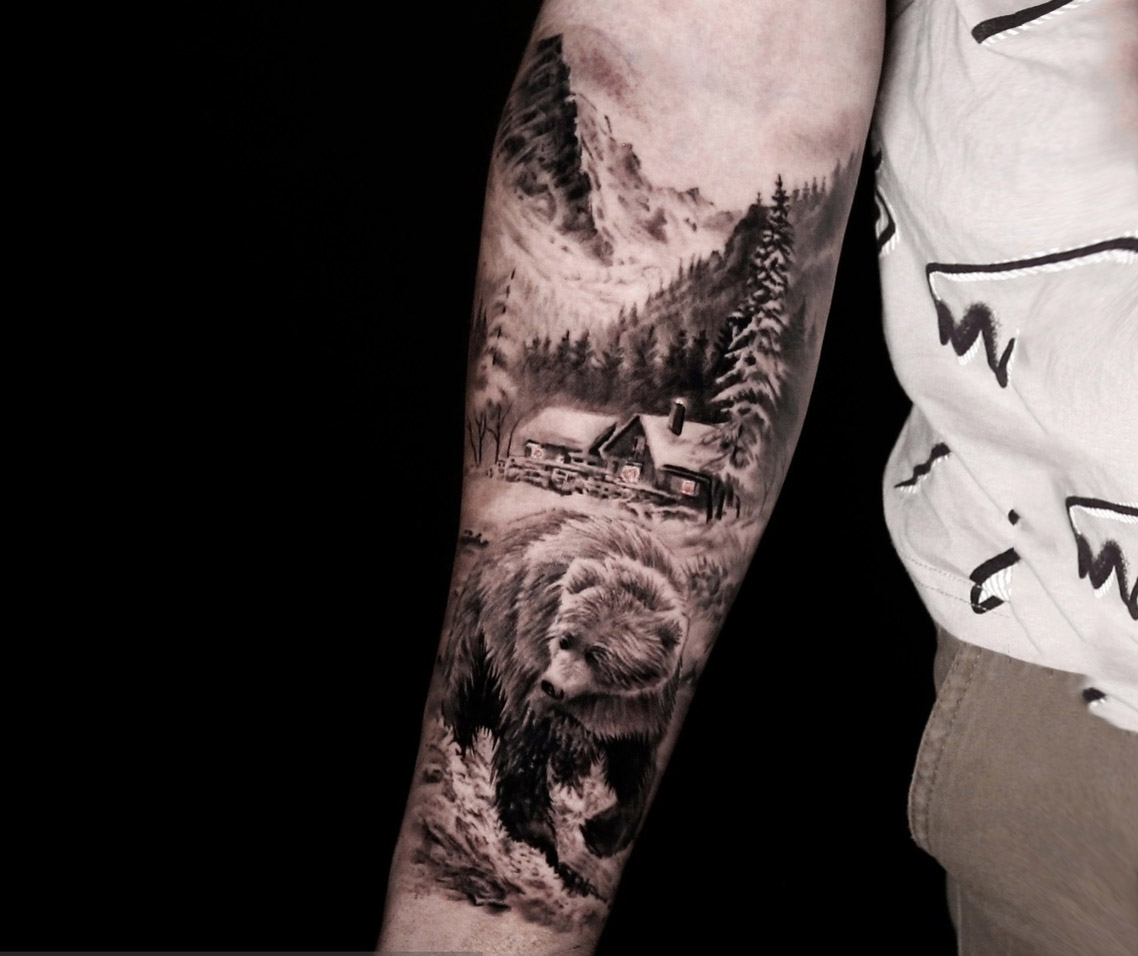 тату в графике, черно-белое тату, акварельное тату, тату в черно-белом стиле, цветная тату, татуировка в ростове, тату ростов-на-дону, татуировка, тату студия ростов, лаки стайл тату, исправление перекрытие тату