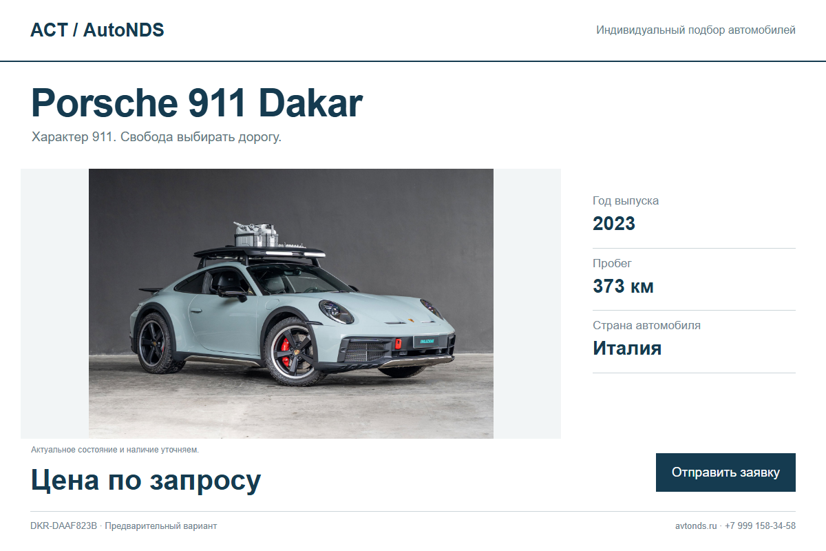 Porsche 911 Dakar DKR-DAAF823B