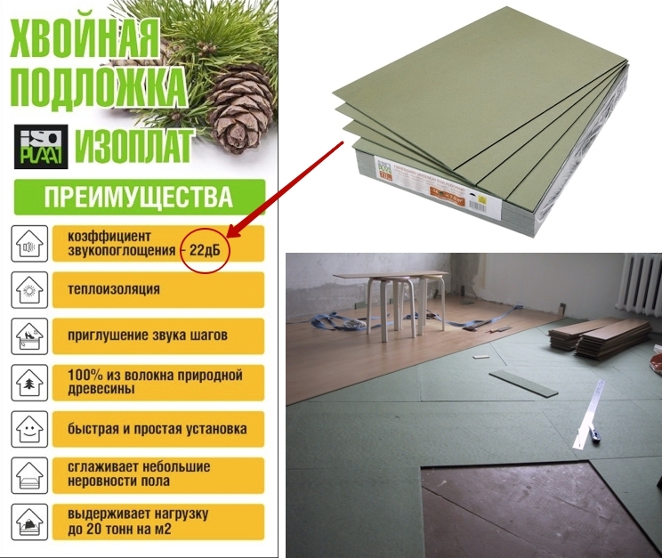Хвойная подложка и звукоизоляция