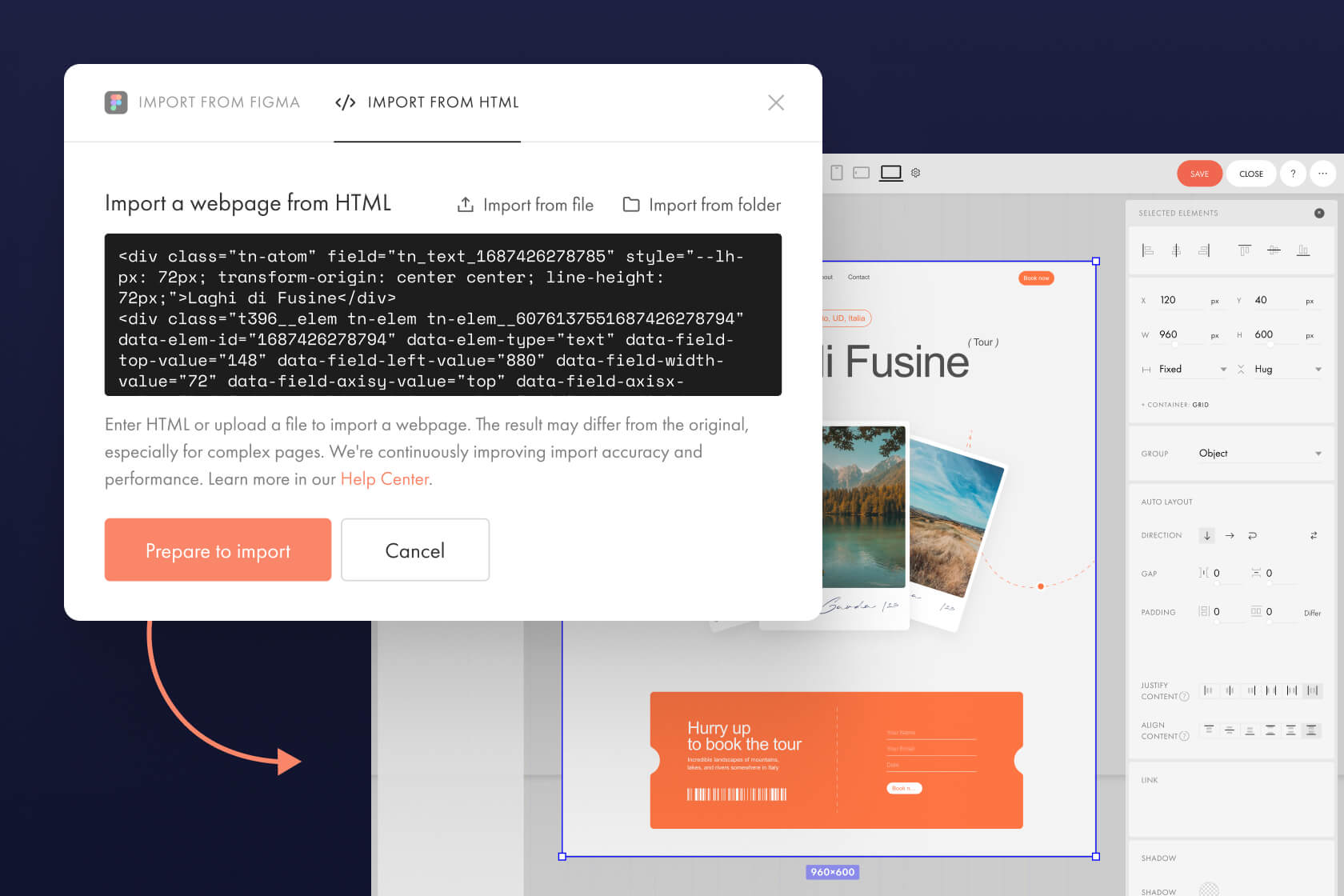 Import Design from HTML into Zero Block