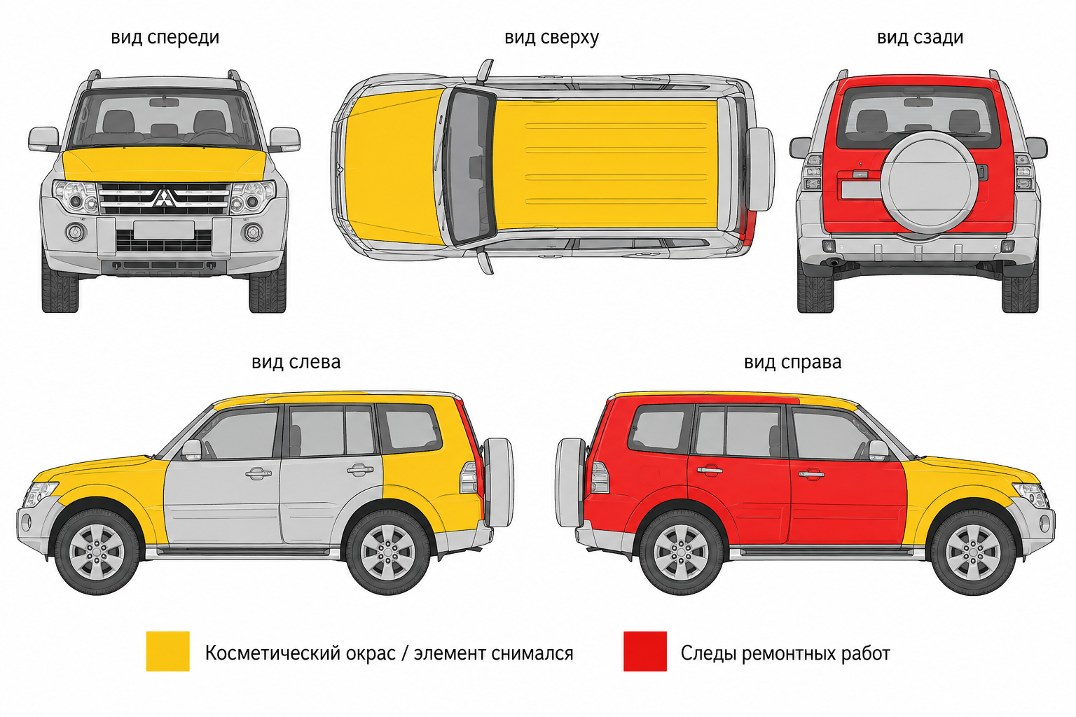 Карта ЛКП Mitsubishi Pajero