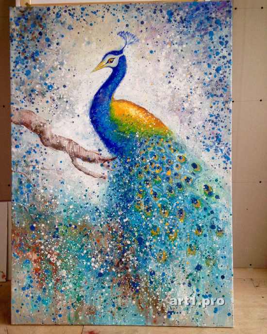 картина маслом павлин