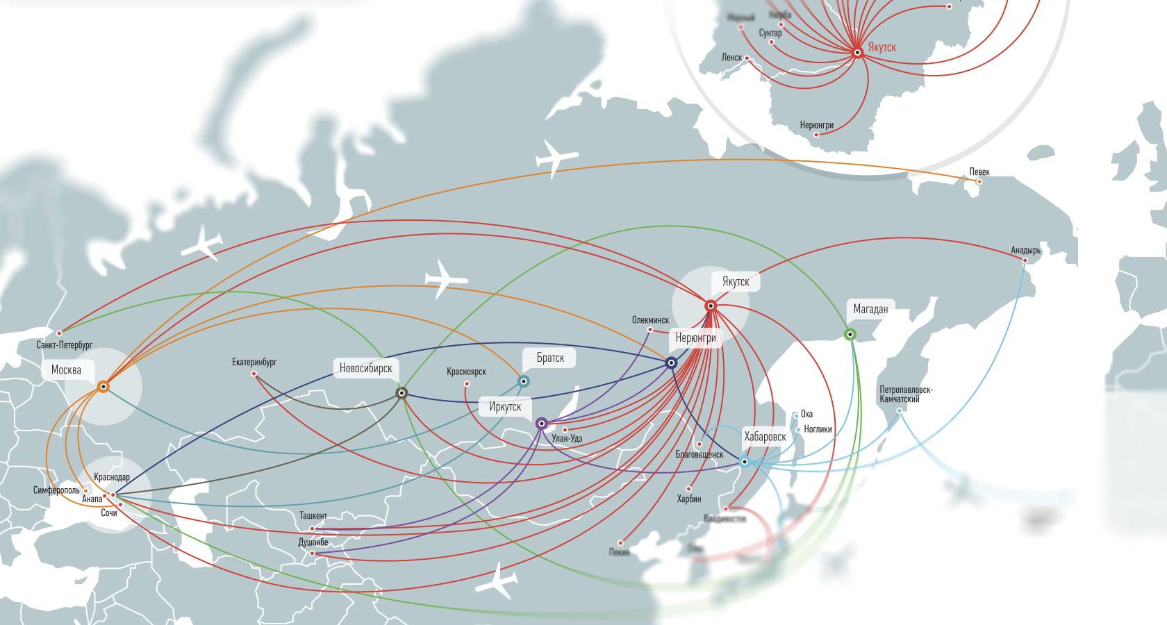 Куда летает аэрофлот карта