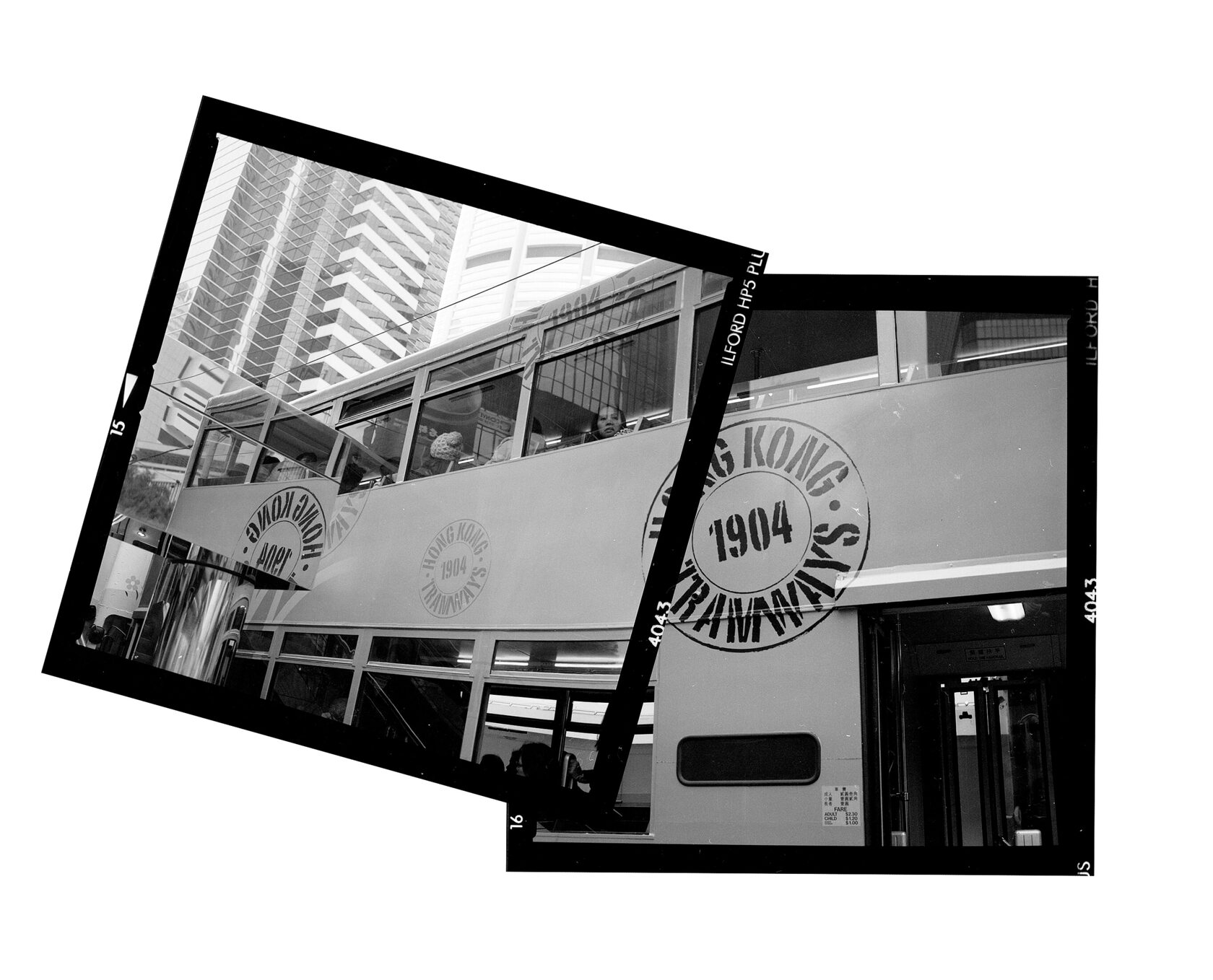 Tram 1904. Hong Kong. 2015. BW Negative 6×6.
