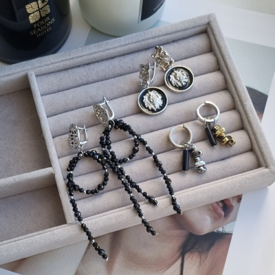 Серьги ручной работы из натуральных камней