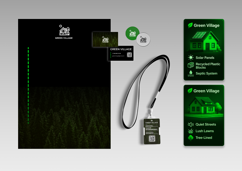 Фирменная визитка GREEN VILLAGE