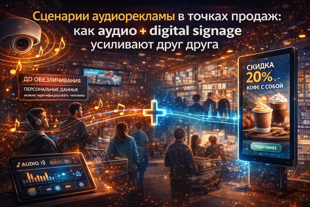 Люди в окружении аудиорекламы