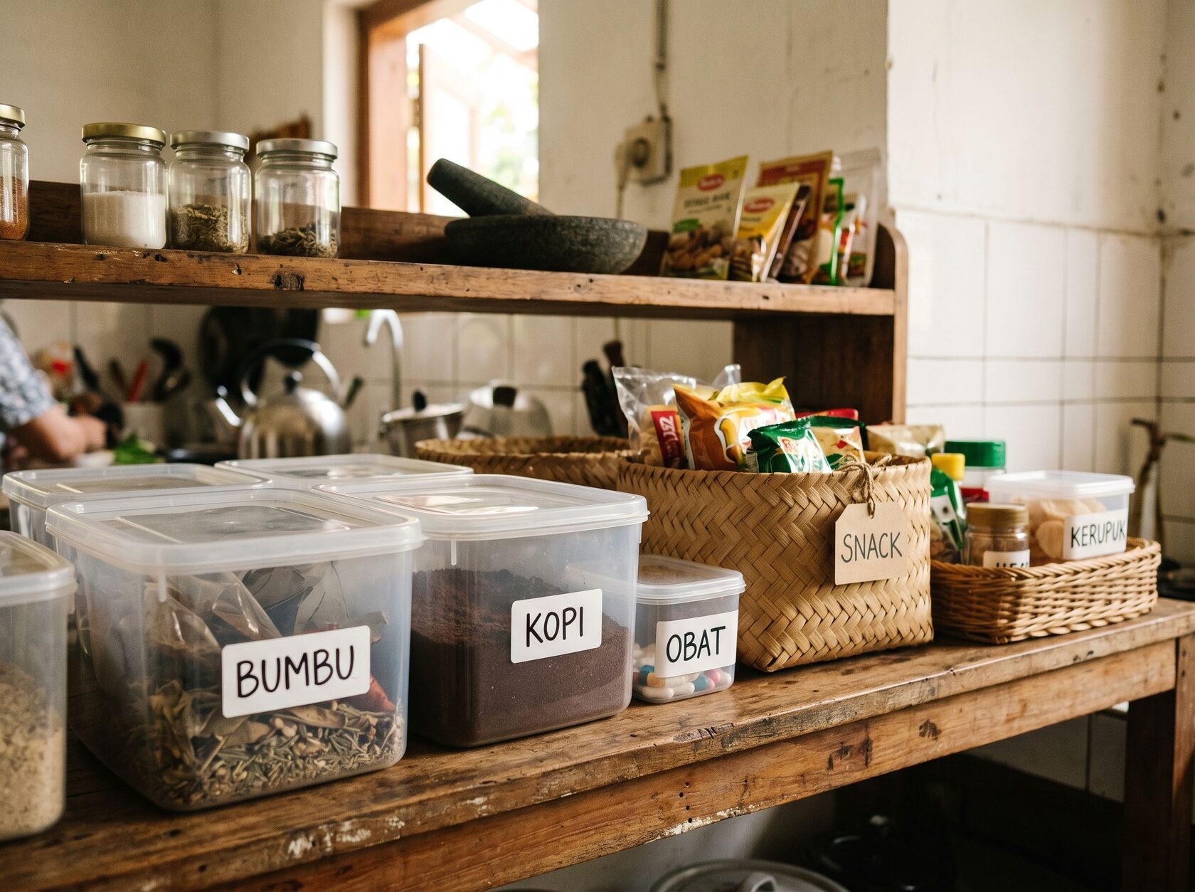 label sederhana untuk organizer dapur dan rak rumah