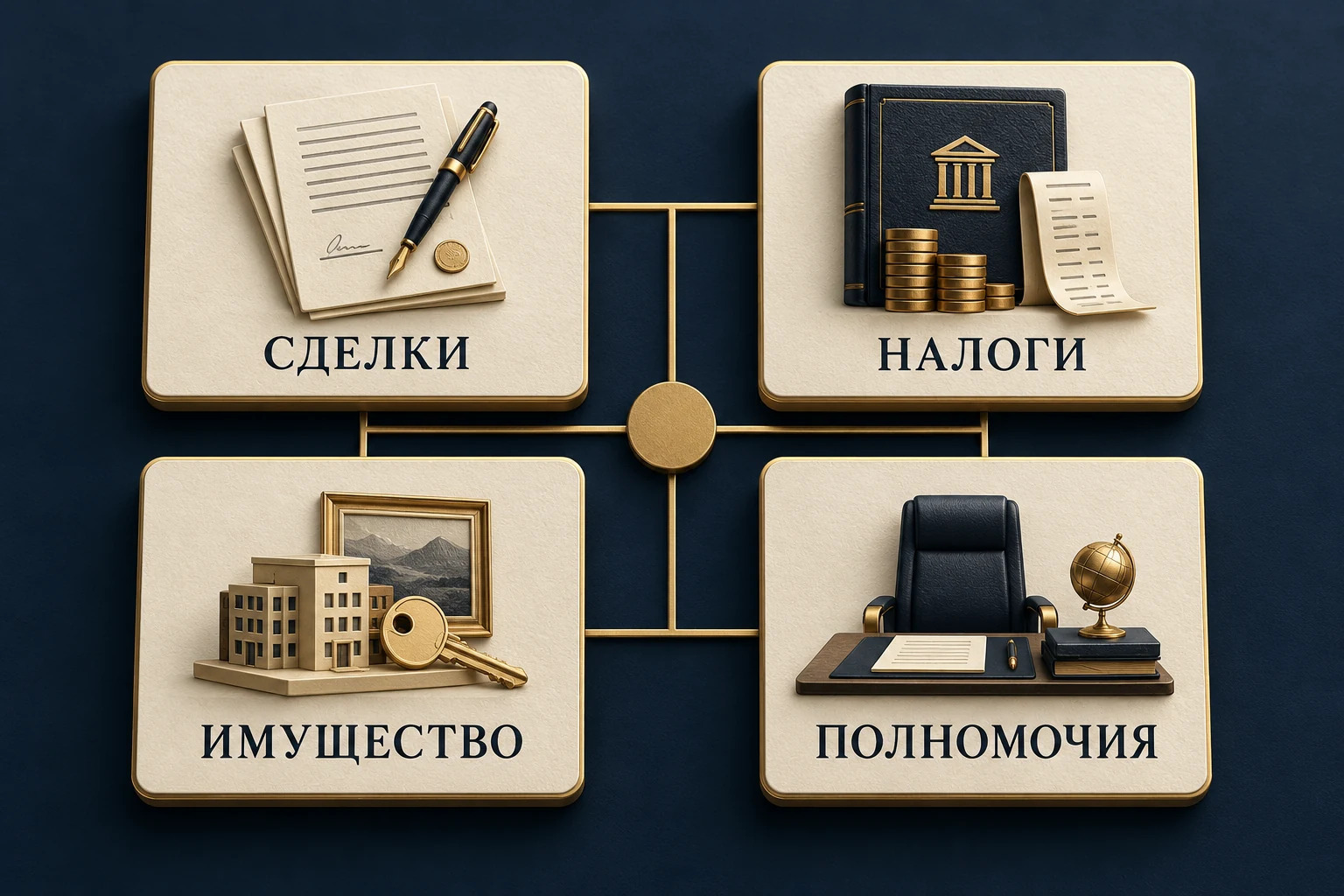 Концептуальная схема: экономические риски бизнеса в договоре, налогах, имуществе и управленческих решениях