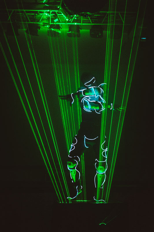 Laserman flying